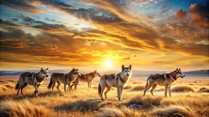 Group Wolves Are Seen