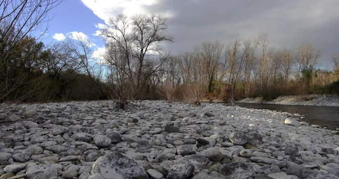 Autumn landscape on the river.