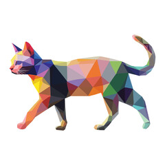 Obraz premium Low-Poly Geometric Illustration of a Cat