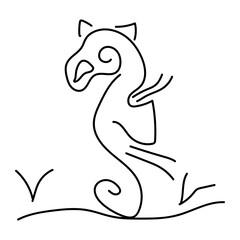 Animal Doodle Line Art Illustration