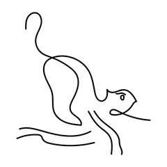 Animal Doodle Line Art Illustration