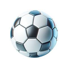 Realistic soccer ball 3D sport transparant isolated background