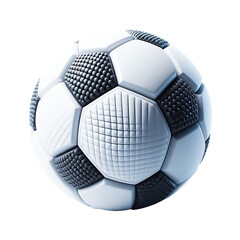 Realistic soccer ball 3D sport transparant isolated background