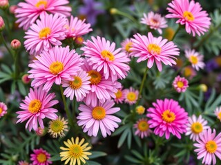 Beautiful pink chrysanthemum flowers creating a vibrant and colorful background, nature, background, colorful