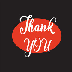 Thank you handwritten isolated. Hand drawn lettering style calligraphy.