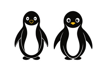 Cute Penguin Line Silhouette Vector Illustration Art for Digital and Print.