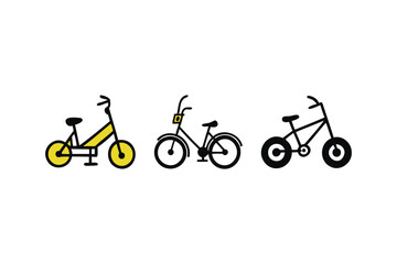 Different Type Electric Bike Vector Illustration Art for Eco-Friendly Designs