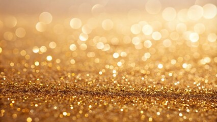 Dazzling gold defocused glitter effect with iridescent sheen, captivating, gold, dazzling
