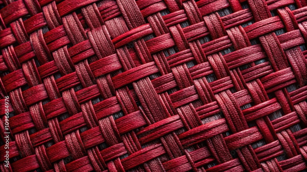 Aufkleber Red Intertwined Woven Texture An Abstract Study of Lines and Intersections