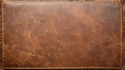Distressed old brown leather background with subtle texture and worn edges, aged look, weathered finish, rustic decor