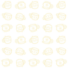 cups icon doodle pattern
