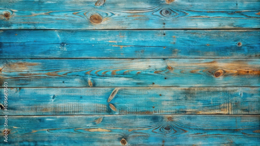 Aufkleber weathered blue wooden plank background with distressed texture and natural grain patterns
