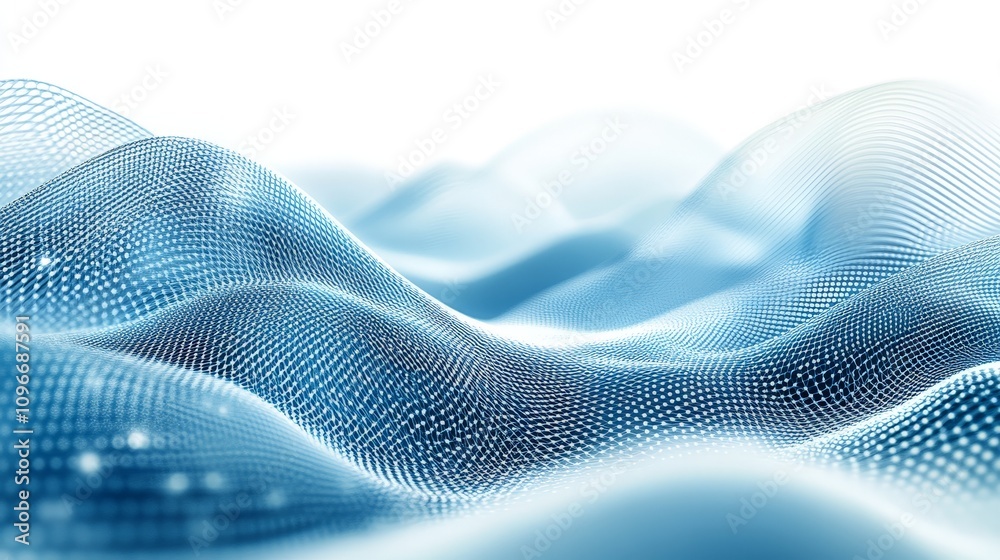 Poster a captivating abstract representation of digital waves, illustrating the flow of data in a high-tech