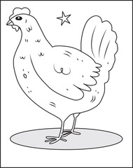  Chicken coloring pages. Chicken outline vector for coloring book Free Vector.