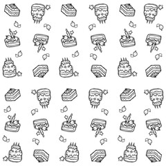 birthday cake doodle pattern