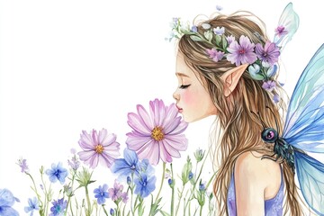 A young girl with a flower in her hair, possibly for a special occasion or as part of a cultural tradition