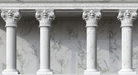 Fototapeta premium Timeless Beauty: Classical Marble Columns in Historic Landmark