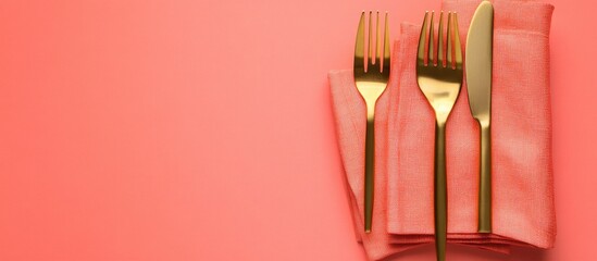 Elegant dining setup with coral napkins and gold cutlery perfect for a romantic dinner ambiance and stylish table decor ideas