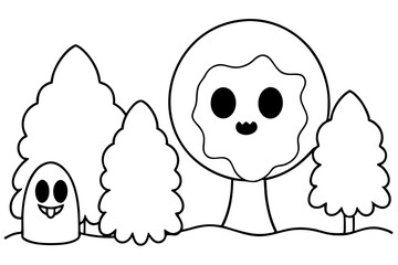 A Halloween Vector Black Silhouette