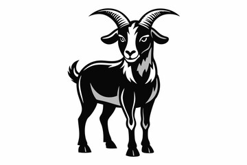 A Goat Vector Black Silhouette