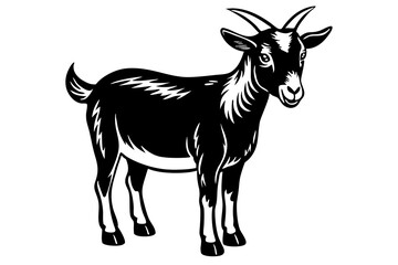 A Goat Vector Black Silhouette
