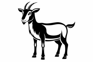 Obraz premium A Goat Vector Black Silhouette