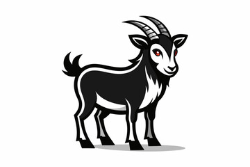 Obraz premium A Goat Vector Black Silhouette