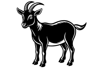 A Goat Vector Black Silhouette