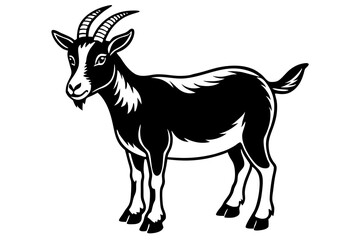 A Goat Vector Black Silhouette