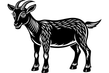 A Goat Vector Black Silhouette