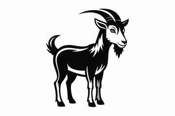 A Goat Vector Black Silhouette