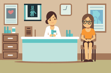 Doctor appointment scene. Therapist check woman health