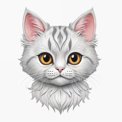 Cute cats in kawai style, happy cute vector Illustration.