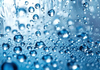 Blue Water Drops Background High Resolution Photography Detailed Soft Lighting