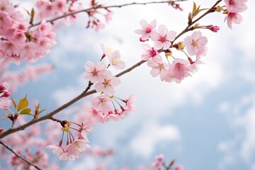 Obraz premium Seamless Cherry Blossom Floral Background, nature-inspired decor, garden design elements