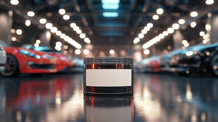 The image shows a polished showroom floor adorned with luxury cars, enveloped in ambient lighting, reflecting a sophisticated and premium motor experience in modernity.