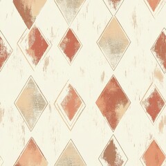 A textured pattern featuring diamond shapes in warm hues on a light background.