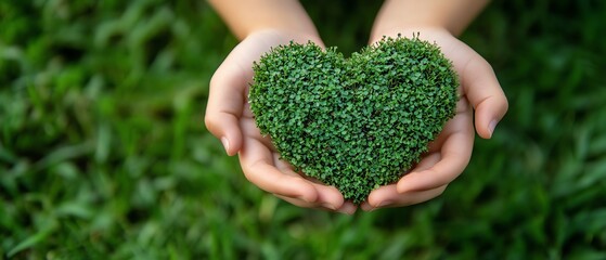 Little hands, big heart Earth Day concept with a child s embrace of the planet, featuring ecofriendly symbols of love and protection for Earth