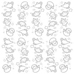 doodle teapot pattern