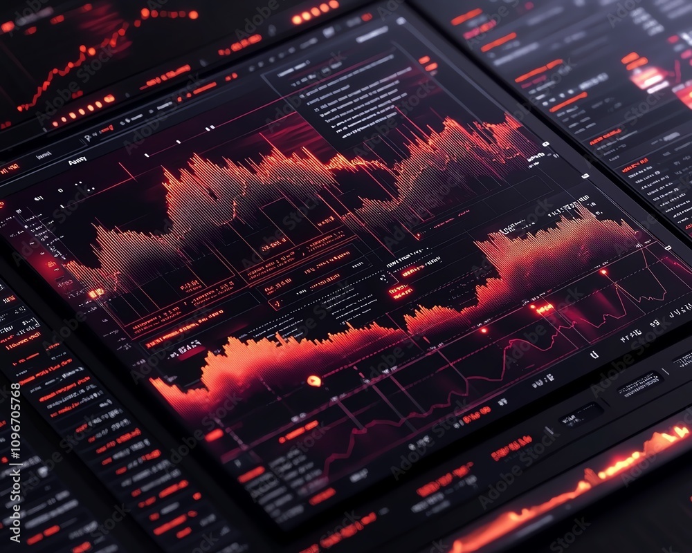 Aufkleber 3d forex trading chart with realtime global market data, digital financial indicators and currency g