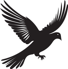 Obraz premium Dove birds vector silhouette black and white