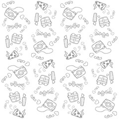 icons doodle digital camera pattern