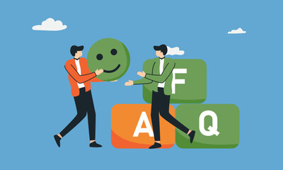 Customer feedback customer support contacting with helpdesk service, asking questions and receiving answers