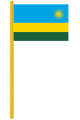 rwanda flag on white, rwanda flag with gold pole, rwanda flag png, rwanda flag sticker, rwanda, rwanda country flag, flag, country flag, country, travel, png, nation