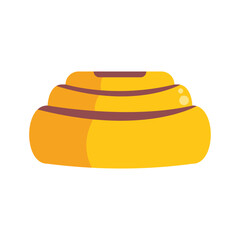 This illustration features a cinnamon roll topped with chocolate icing, perfect for projects related to baking, breakfast, and sweet treats