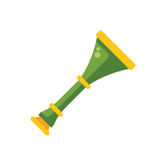 Green medieval trumpet is announcing a big event in the kingdom