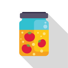 Glass jar preserving fresh tomatoes in a vibrant yellow liquid, highlighting the concept of home canning and food preservation