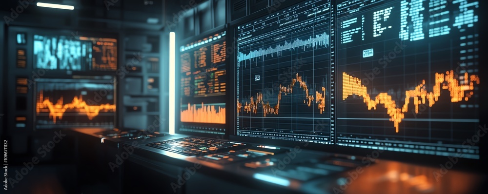 Aufkleber digital forex trading chart on a glowing backdrop, showcasing global market data, currency trends, a