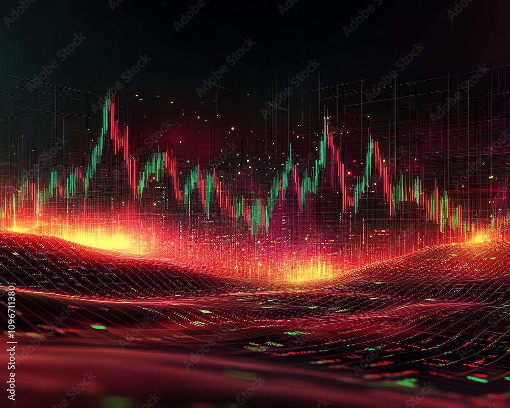 Poster digital forex trading chart with currency exchange data, global market trends, 3d rendering of finan
