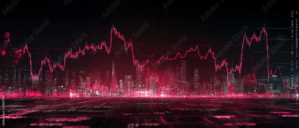 Aufkleber forex trading chart with live global market data, 3d rendered digital background showing currency fl